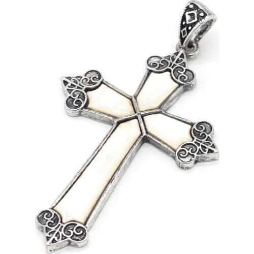 Natural Shell Alloy Pendnat Exquisite Cross Shape Abalone Shell Accented Metal Charms for Jewelry Making Necklace Bracelet DIY