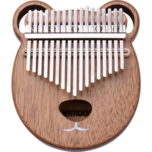 Ammoon 17 Key Kalimba Portable C Tone Thumb Piano Solid Walnut Wood Finger Precussion with Tuning Hammer Wiping Cloth