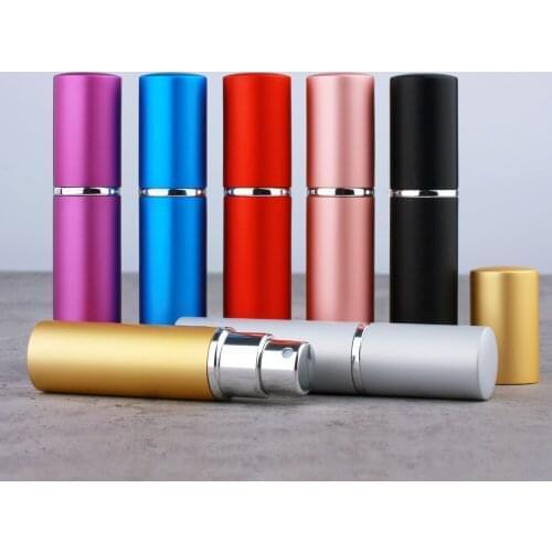 50Pcs/Lot 5ml Portable Mini Perfume Glass Bottle Travel Aluminum Spray Atomizer Empty Metal Parfume Atomiser Sprayer