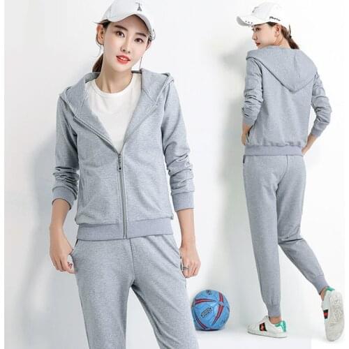Casual Hooded Tracksuit Women CottonHigh Waist Solid Zipper Drawstring Pants&hoodies Two Piece Sets Ensemble Jogging Femme M-3XL