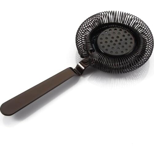 Premium Hawthorne bar Strainer in 18-8 (#304) Stainless Steel, Black Finish, High grade Cocktail Barware / Tools