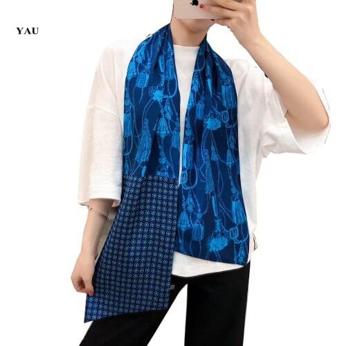 160cm*20cm Luxury Brand Tassel Little Dot Print Long Scarf Women Double-sided Twill Silk Scarves Ladies Head Scarf Handkerchief
