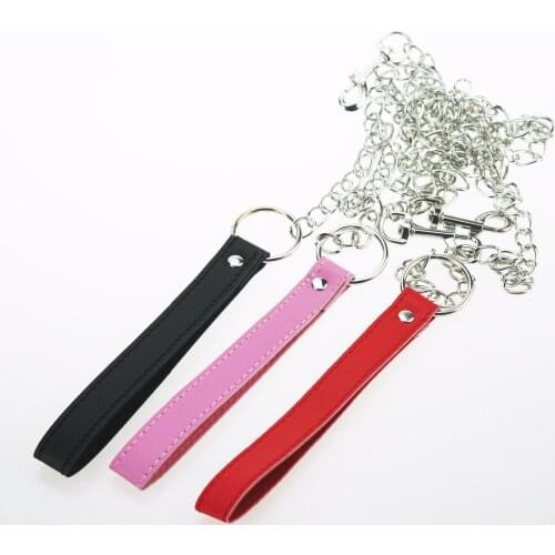 BDSM Sexy PU Leather Ring Steel chain Sex Collar&Leash Bondage Toys For Sex Love Games cosplay Erotic Posture Juguetes Eroticos