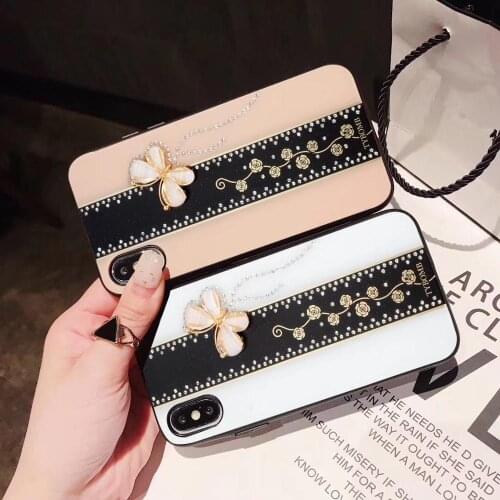 Super Luxury Fashion Bling Diamond Crystal Beautiful Butterfly Rose Flower Phone Case Cover For Iphone XS Max XR X 8 7 6 6S Plus