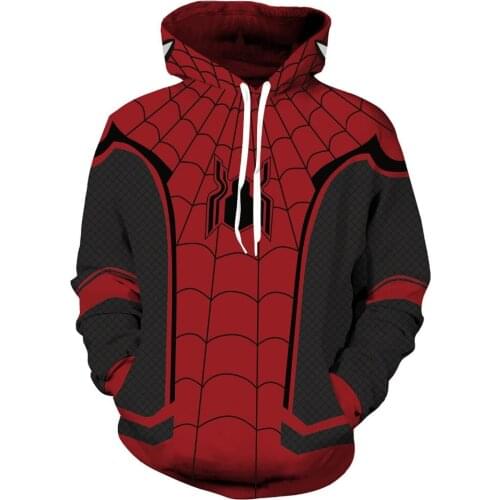 3D Printed The Iron Spider Costume Hoodies Men Superhero Man Hooded Cosplay Sweatshirts Casual Tops Sportswear