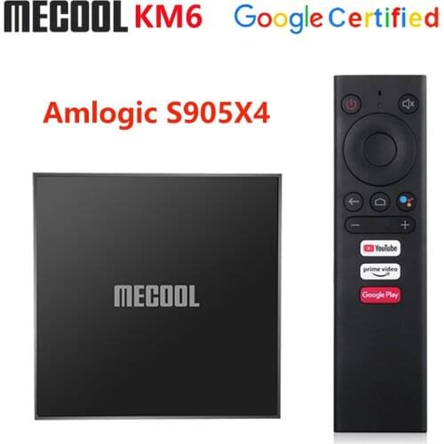 10pcs Mecool KM6 CLASSI Google Certified TV Box Android 10 2GB 16GB Amlogic S905X4 Voice Control Support AV1 BT4.2 Set Top Box