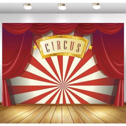 Red Curtain Circus Party Tent Baby Shower Birthday Backdrop Photography Background For Photo Studio Vinyl Photophone Photocall