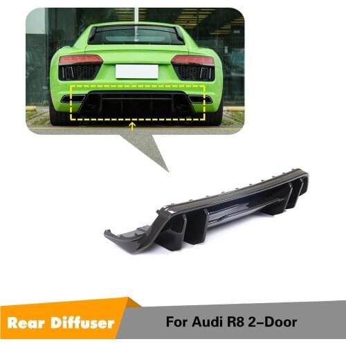 Rear Bumper Diffuser Lip Spoiler for Audi R8 2 Door 2016 - 2018 Dry Carbon Auto Car Rear Bumper Diffuser Lip Chin Spoiler