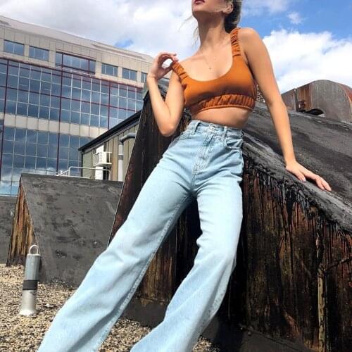 Womens Fashion Solid Color Camisole Sexy U-neck Exposed Navel Backless Suspender Tops