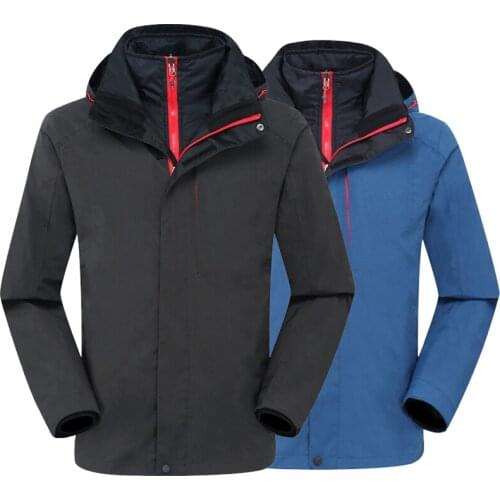 Winter Removable Waterproof Warm Breathable Soft shell Men Clothing Outdoor Windproof Fleece Coat Skiing Hunting Outdoor Jacket