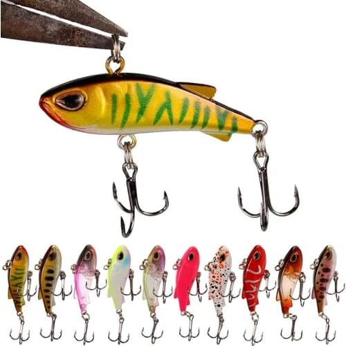 1PCS Sinking Mini VIB Fishing Lure 4cm 4g Vibration Artificial Baits Winter Ice Fishing Wobblers Bass Crankbait Fishing Tackle