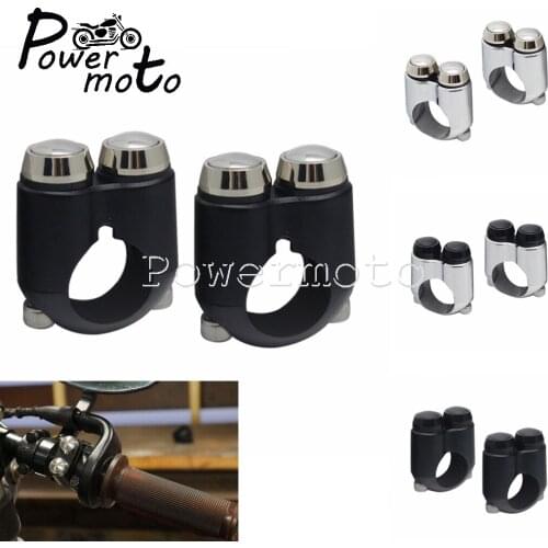 2X Motorcycle 1" 7/8" Hand Control Switch For Motorcycle Bike Cafe Racer 22mm/25mm Dual Momentary Buttons Handlebar Switch