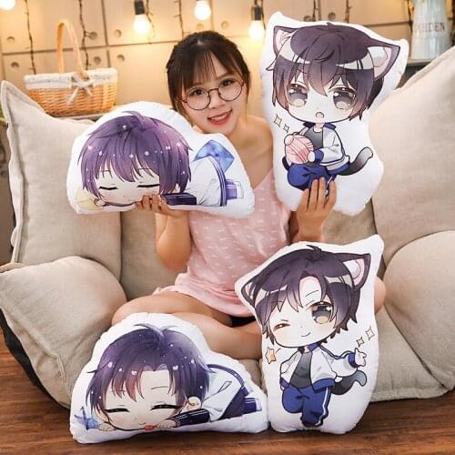 48cm Anime Wei Zhuang Xue Zha Xie Yu He Chao Cute Cosplay Toys Plush Stuffed Doll Soft Printing Pillow Cartoon Sofa Cushion Gift
