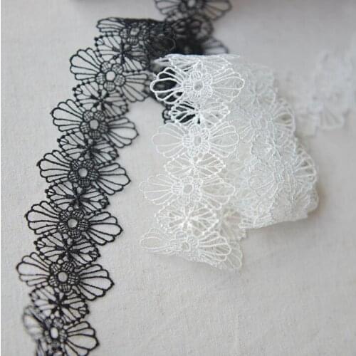 5 Meters/lot 4cm Width Whiten Black Lace Material DIY Accessories Lace Ribbon Fabric