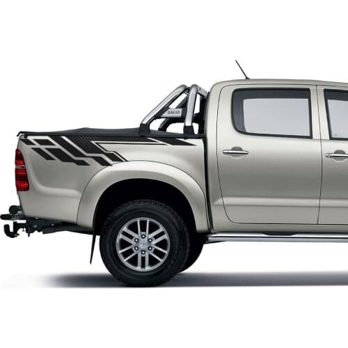 Car accessories 2 Pcs tail door racing styling gradient graphic vinyl car sticker fit for toyota hilux revo vigo 2012 -2019