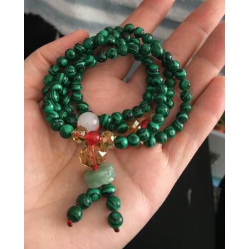 Ddh001712 6mm Tibet Buddhist 108 Natural Turquoise Prayer Beads Mala Necklace Amulet