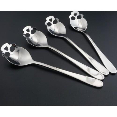 Stainless Steel coffee Scoop Skull shape dessert spoon Food grade ice cream candy tea spoon tableware Drop shipping