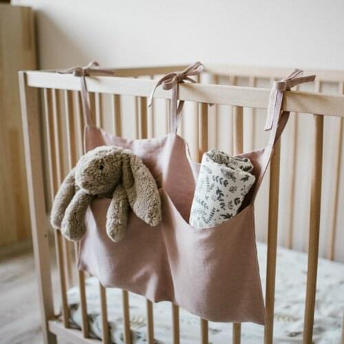 Baby Crib Linens Pocket Bedside Storage Bag Baby Crib Organizer Hanging Bag Toy Diaper Pockets Bed Holder Descr Baby Bedding Set