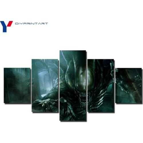 Alien Xenomorph 5 Pcs/set Canvas Wall Art Print for Livningroom Decoration A0504
