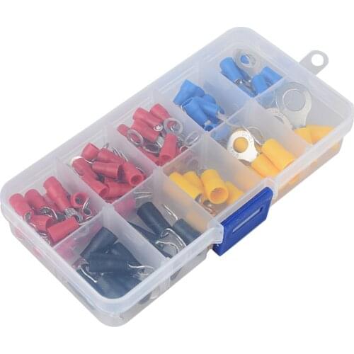 Ring Crimp Connector Wire Terminal Cable Electric Fork Assortment RV SV Terminals for Wire Lug Terminal Car Accessories