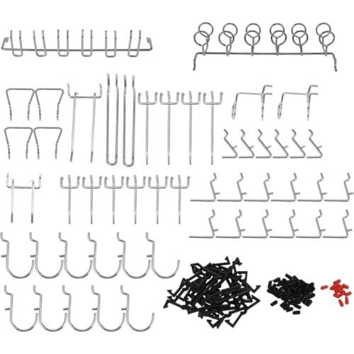 Pegboard Hooks Assortment Home Storage Hooks System Peg Board Tool Hanger Set Garage Kitchen Workshop Organizer Utility Hooks