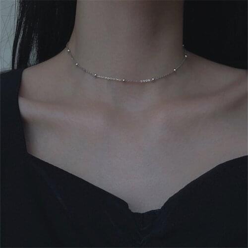 Fashion Lady Balls Clavicle Accessories Female Choker Necklaces Women Trendy Silver Plated Chain Necklace For Girl Jewelry