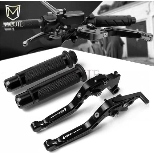 Motorcycle CNC Adjustable Folding Brake Clutch Levers Handlebar Hand Grips For Suzuki DL1000/V-STROM DL 1000 VSTROM 2002-2016