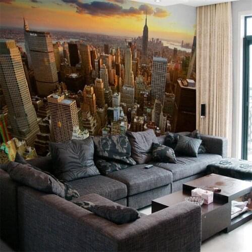 Beibehang 3d mural wallpaper City evening landscape background sofa bedroom TV Tower in New York 3d photo wallpaper for walls