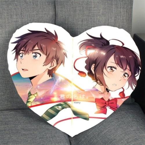 New Arrival Your Name Cartoon Pillowcase Heart Shape Satin Fabric Pillow Cover For Home Bedroom Wedding Decorate Pillow Cases