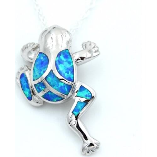 Lovely Frog Fire Opal Pendant Necklace for Gift