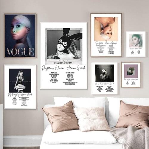 Ariana Grande Music Album Posters and Prints Rainbow Modern Fashion Cover Canvas Painting Wall Art Pictures Home Room Decor