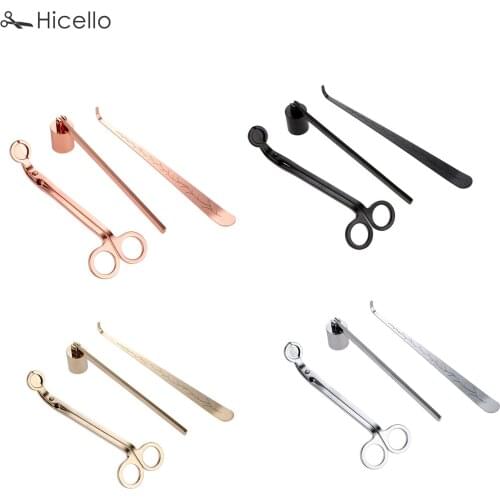 3pcs/set Candle Snuffer Trimmer Hook Stainless Steel Luxury candle scissors Wicks Holder Dipper Home Deco Rose Gold Silver Black