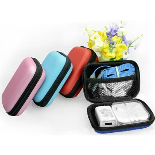 Unisex Portable PU Small Coins Purse Childrens Wallet Large Capacity Travel Cable Earphone Phone Charger Storage Case Box Pouch