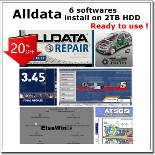 Alldata Repair Software Alldata 10.53 Vivid workshop data ElsaWin6.0 ATSG 2017 Auto..data 3.45 Mit/chell install well on 2TB HDD
