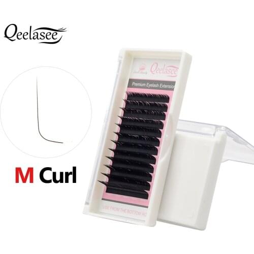 Qeelasee M Curl False Eyelash Extensions Mink Black Material 8-15mm Mixed Tray M Makeup Lashes