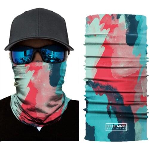 High quality digital printing polyester magic headband outdoor sport seamless scarf oil painting style sunscreen cycling scarf