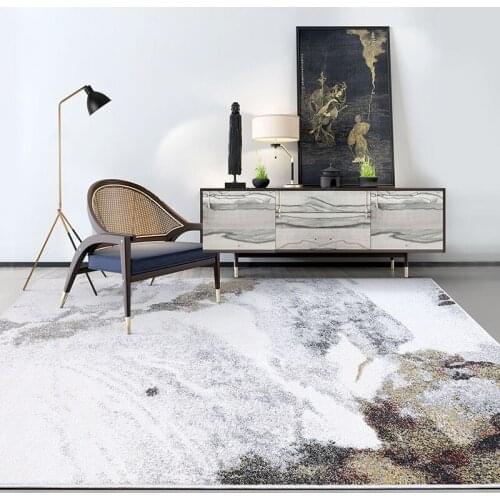 Light Luxury Livingroom Carpet Nordic Bedroom Modern Carpet Polypropylene Study Room Mat Coffee Area Thick Floor Rug Table Big