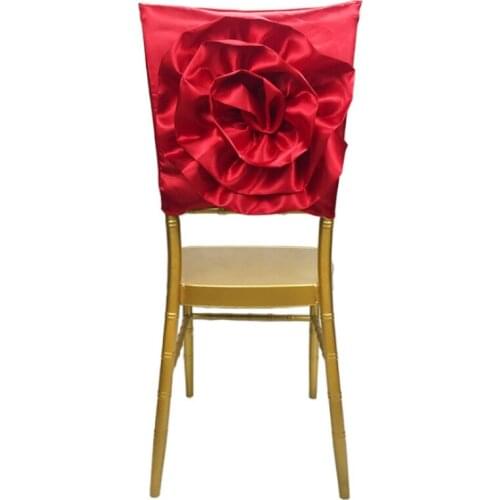 New arrivel Free shipping 50pcs red pink spandex and satin flower Chair hood decoration wedding chair for wedding