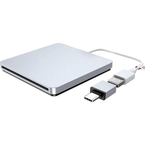 External CD DVD Drive USB Type C Burner Slot-in Portable Ultra Slim CD RW Drive Burner Superdrive for Pro Air