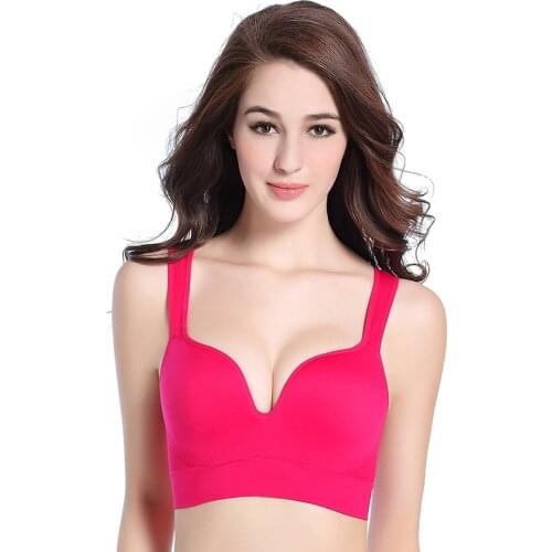 Sanderala Women Shakeproof Underwear Colors Ladies Padded Lingerie Push Up Yoga Fitness Daily Wirefree Bra Seamless Solid Top