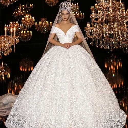 Princess Full Lace A Line Wedding Dresses 2021 Off Shoulder Plus Size Arabic Style Bridal Paryt Gowns Vestidos De Novia