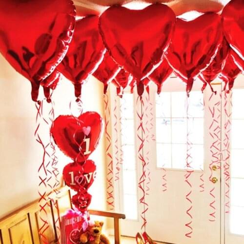 18 inch Romantic Heart Shaped Aluminum Foil Balloons Wedding Birthday Valentines Day Party Decoration LX9440