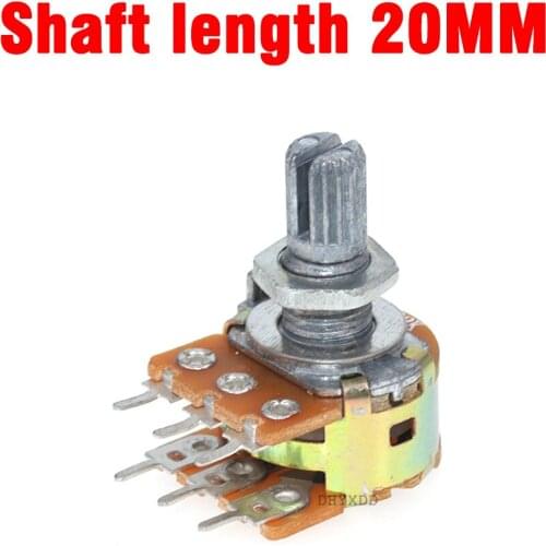 2Pcs WH148 Type 16 Double B50K B100K Volume Potentiometer Shaft Length 20MM