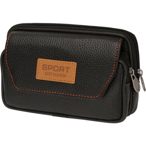 6.5incn Man Wallets PU Leather Fannypack COin Purses Waist Bags Men Wallet Purse Sport Running Pocket Billfold Wallet Monybags