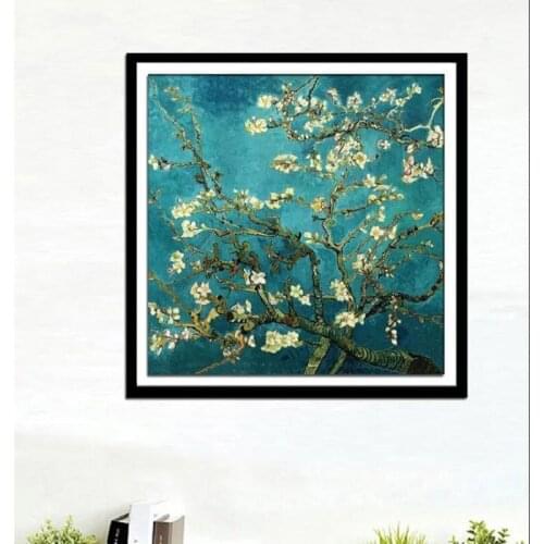 Diamond Painting Full Of Diamond Apricot Flower Oil Painting Style With Diamond Cross Stitch Living Room Bedroom Dining Room