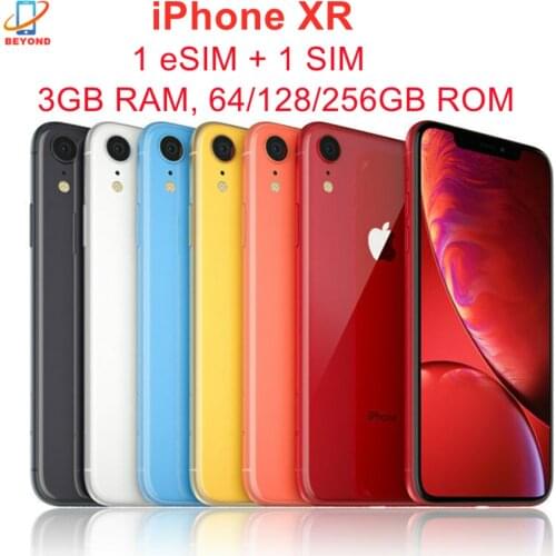 Apple iPhone XR 6.1" RAM 3GB ROM 64GB/128GB/256GB 4G LTE Hexa Core IOS A12 Bionic Fingerprint Face ID NFC Original Cell Phone