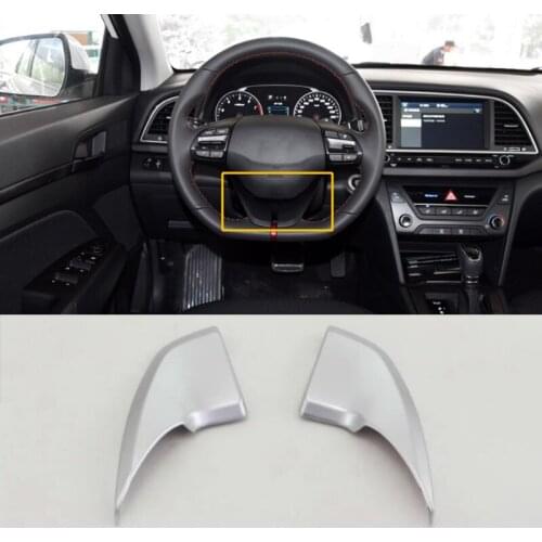 Car Accessories Interior ABS Steering Wheel Cover Decorative Trim For Hyundai Elantra 2018 Car-styling