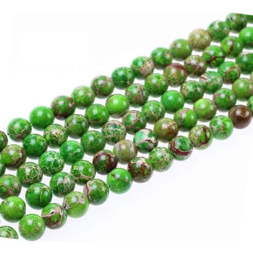 Natural Stone Green Sea Sediment Turquoises Imperial Jaspers Beads 4/6/8/10/12MM Fit Diy fashion Bracelet Jewelry Making