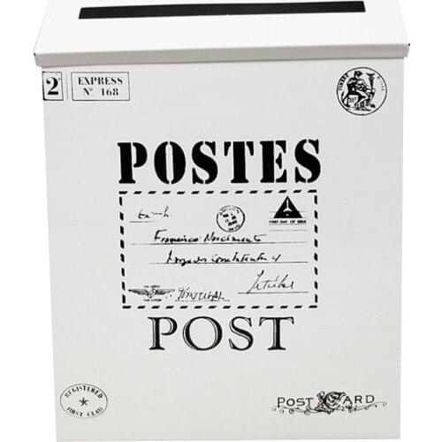 Rustic Wall Mounted Mailbox Metal Drop Box Vertical Letterboxes for Houses Front