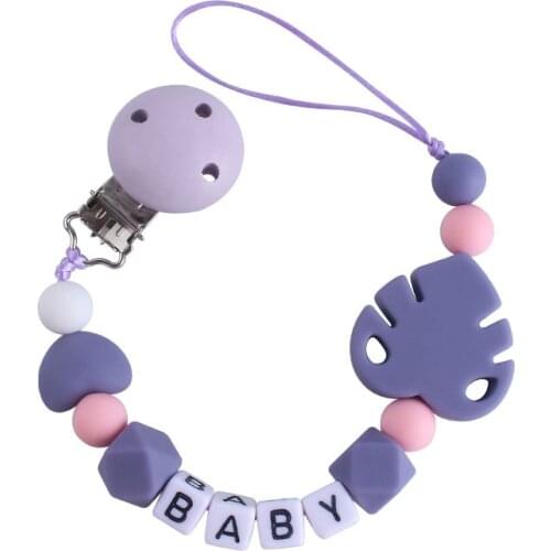 Pacifier Holder Baby Toys Personalized Name Teether For Teeth Silicone Beads Dummy Chains Babies Accessories Newborn Teether